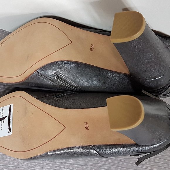 Halogen 'Sadee' Lace-Up Almond Toe Bootie, Grey Leather, Womens Size 9.5 M - Picture 9 of 11